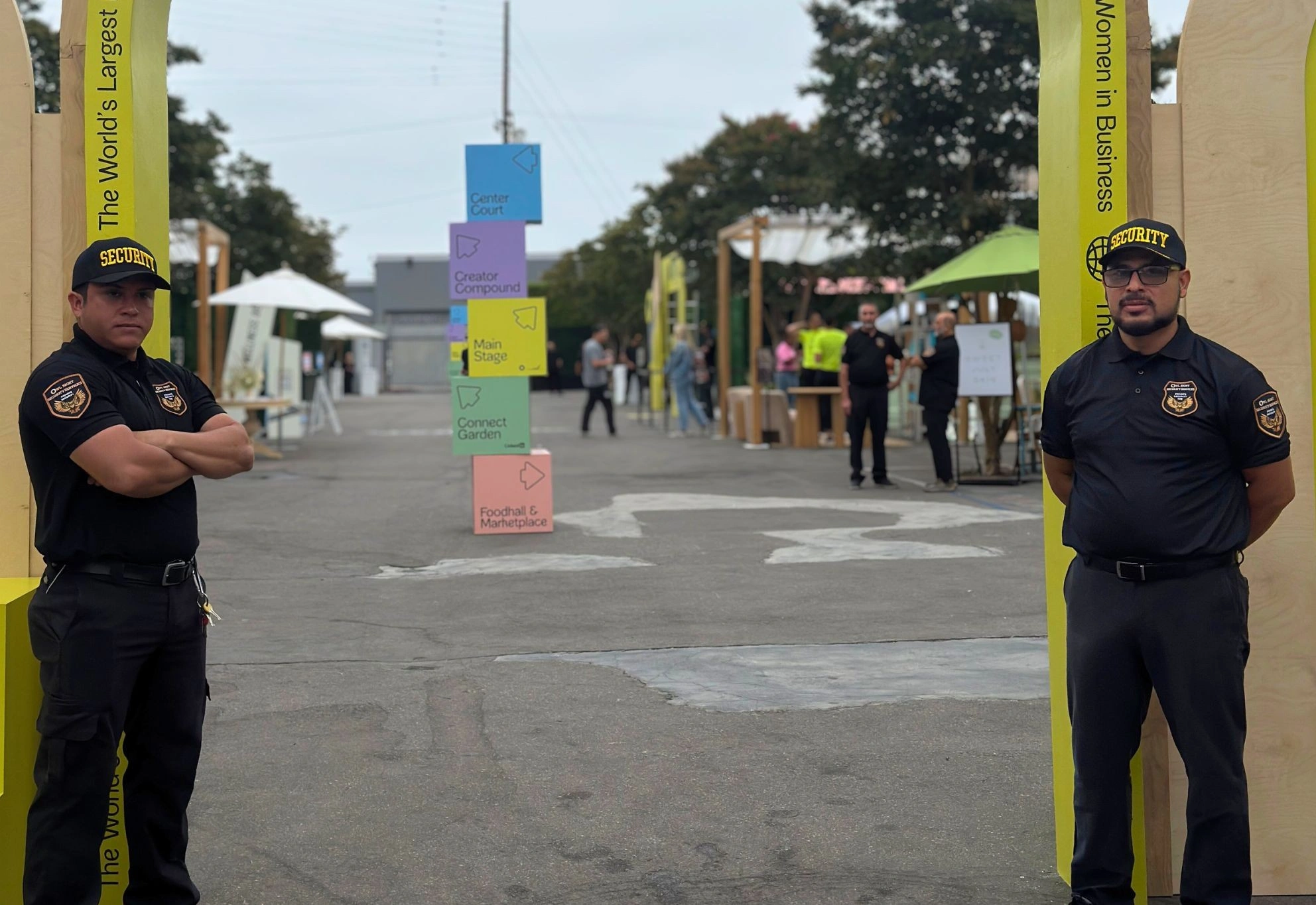 security guards standing by the entrance