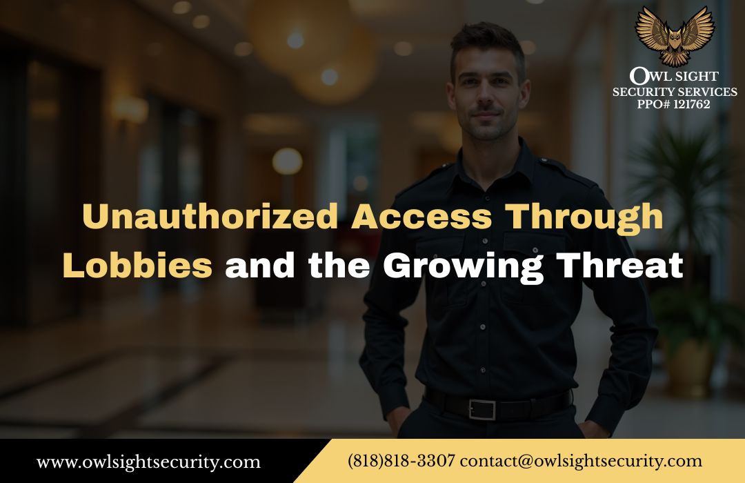security guard preventing Unauthorized Access Through Lobbies