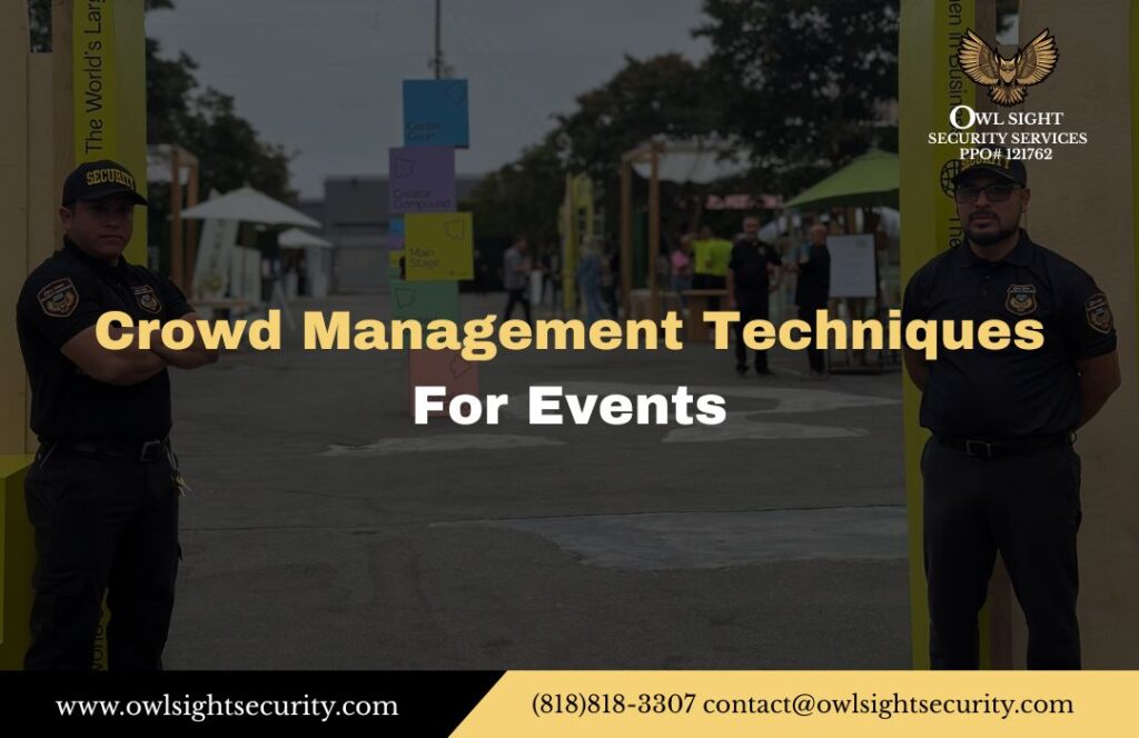 security guards at an event watching to make sure there is no overcrowding